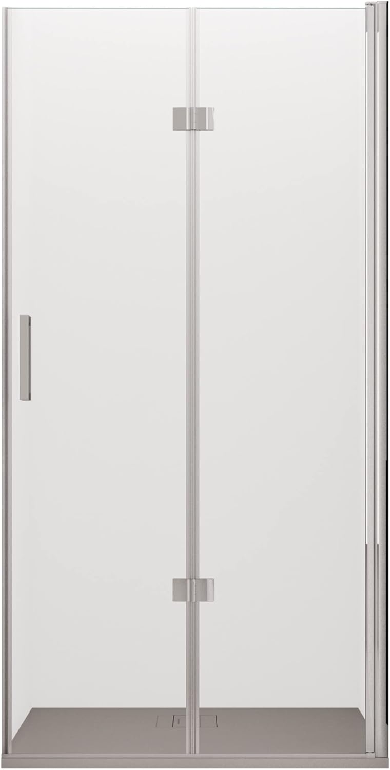Olimpo - Mampara de Ducha 190 cm - Puerta Fuelle de Cristal 6 mm Transparente - Ideal para espacios reducidos